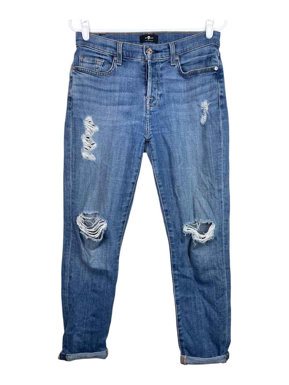 7 For All Mankind Josefina Distressed Boyfriend Jeans Women’s Size 26